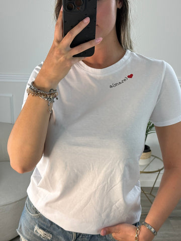 T-shirt bianca con stampa A(Mare)