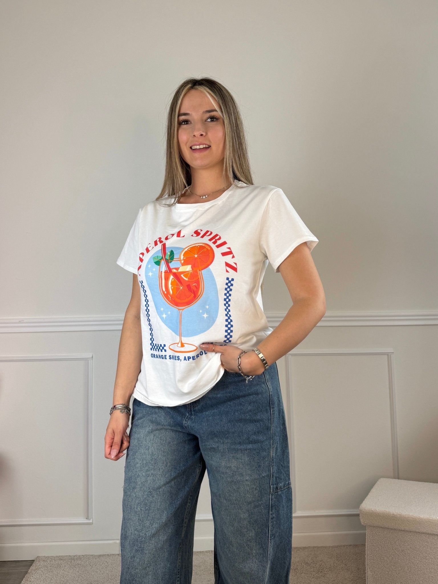 T-shirt con stampa APEROL - Follie by Alice
