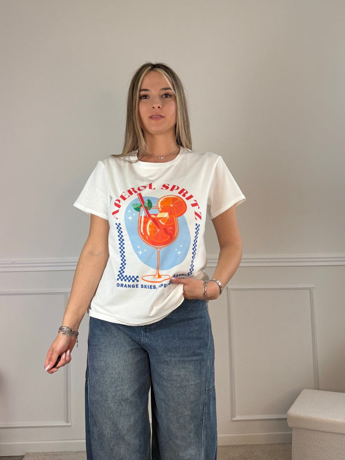 T-shirt con stampa APEROL - Follie by Alice