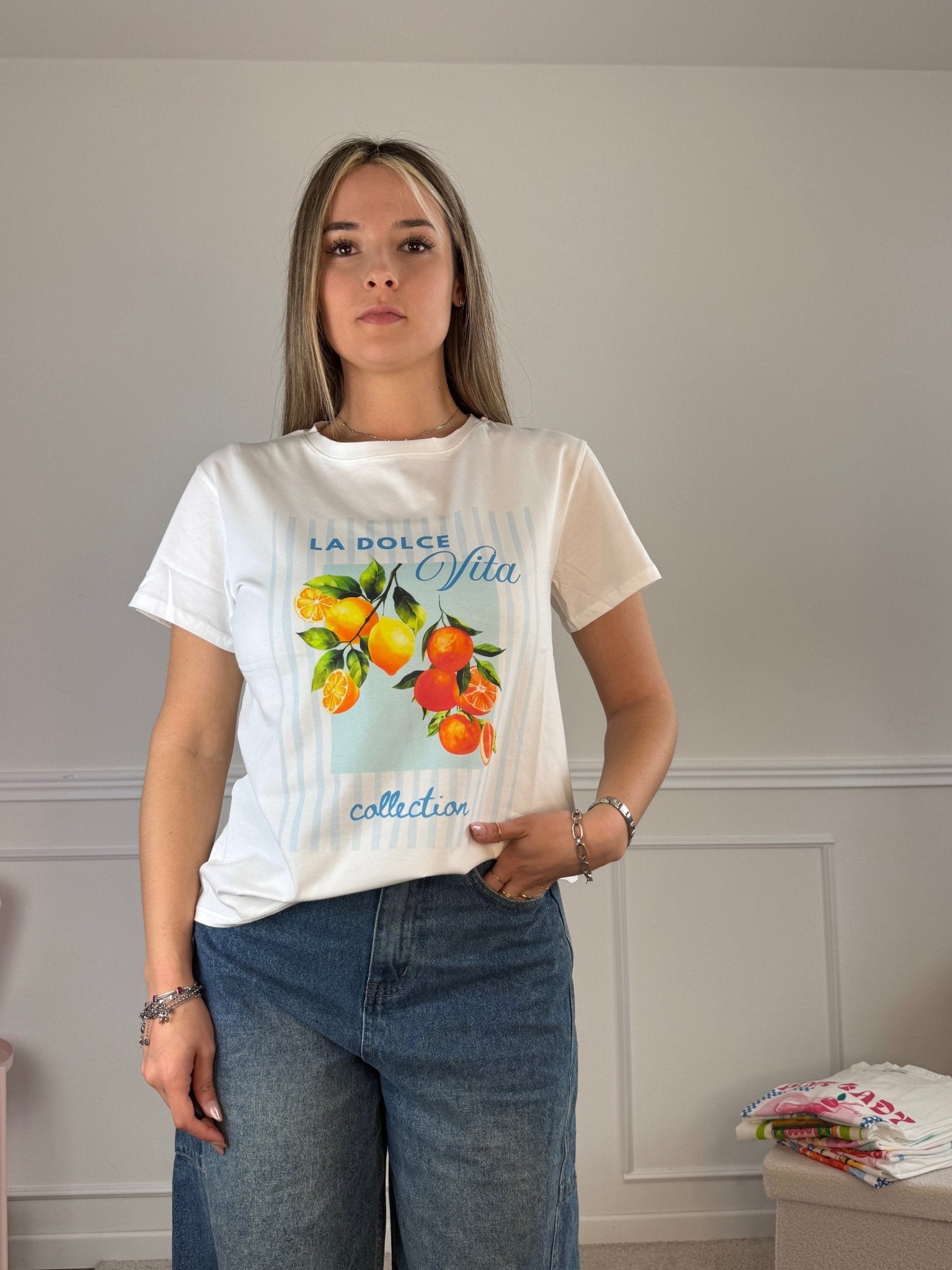 T-shirt con stampa limoni LA DOLCE VITA - Follie by Alice