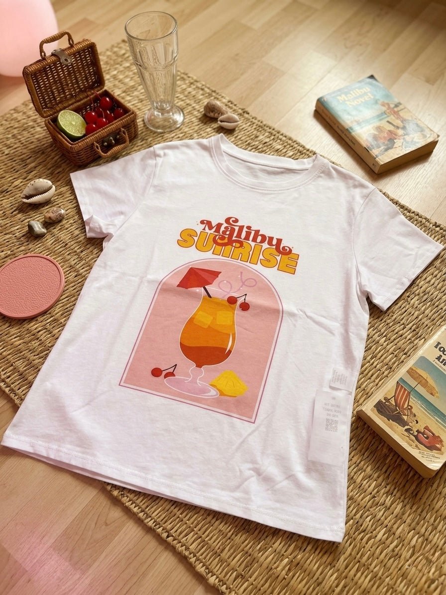 T-shirt con stampa MALIBU SUNRISE - Follie by Alice