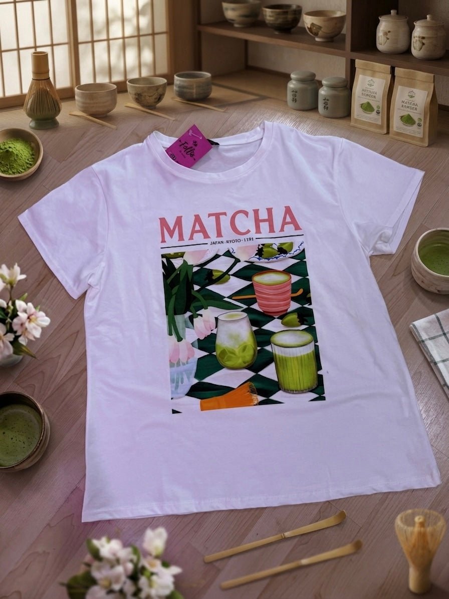 T-shirt con stampa MATCHA