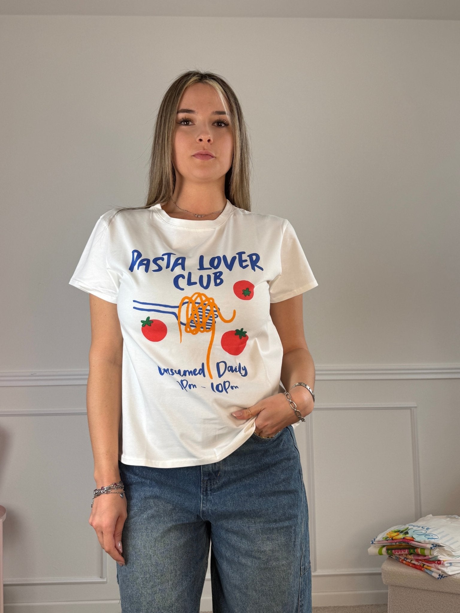 T-shirt con stampa PASTA LOVER CLUB - Follie by Alice