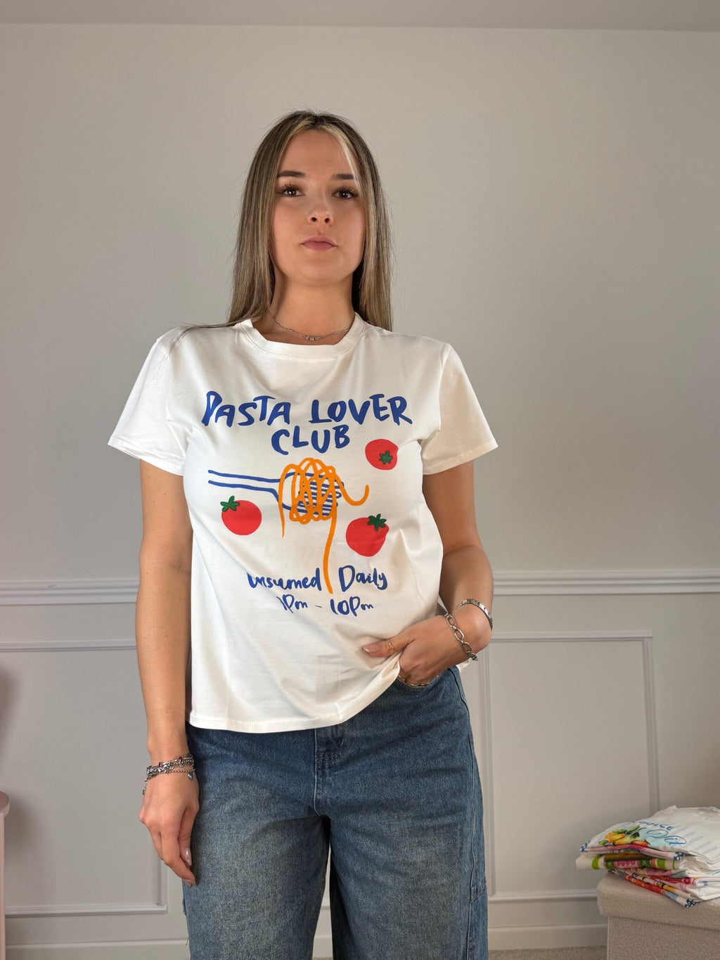 T-shirt con stampa PASTA LOVER CLUB - Follie by Alice