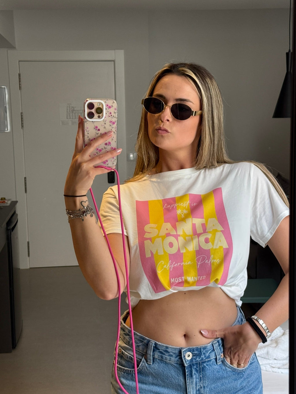 T-shirt con stampa SANTA MONICA - Follie by Alice