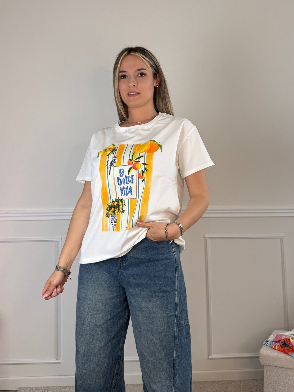T-shirt oversize con stampa limoni LA DOLCE VITA - Follie by Alice