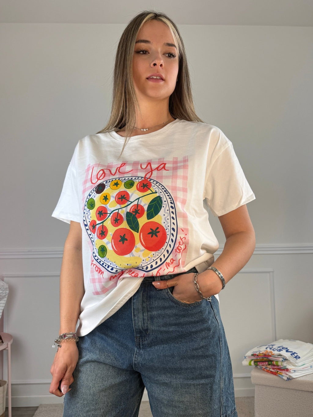 T-shirt oversize con stampa POMODORO - Follie by Alice