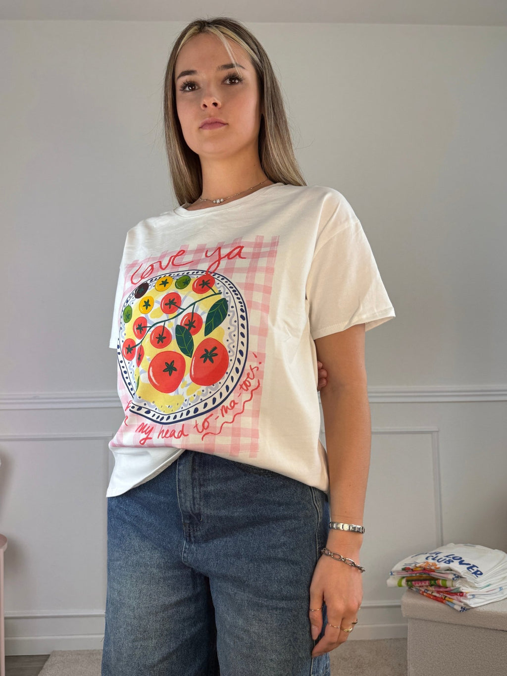 T-shirt oversize con stampa POMODORO - Follie by Alice