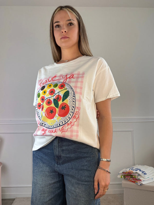 T-shirt oversize con stampa POMODORO - Follie by Alice