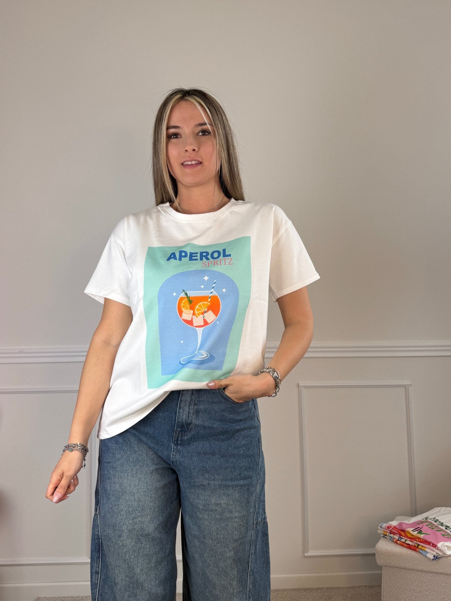 T-shirt oversize con stampa SPRITZ - Follie by Alice