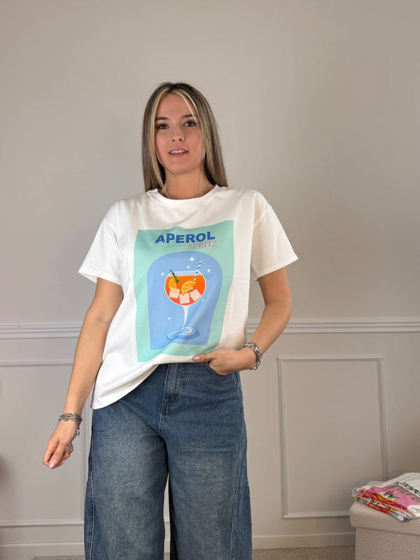 T-shirt oversize con stampa SPRITZ - Follie by Alice