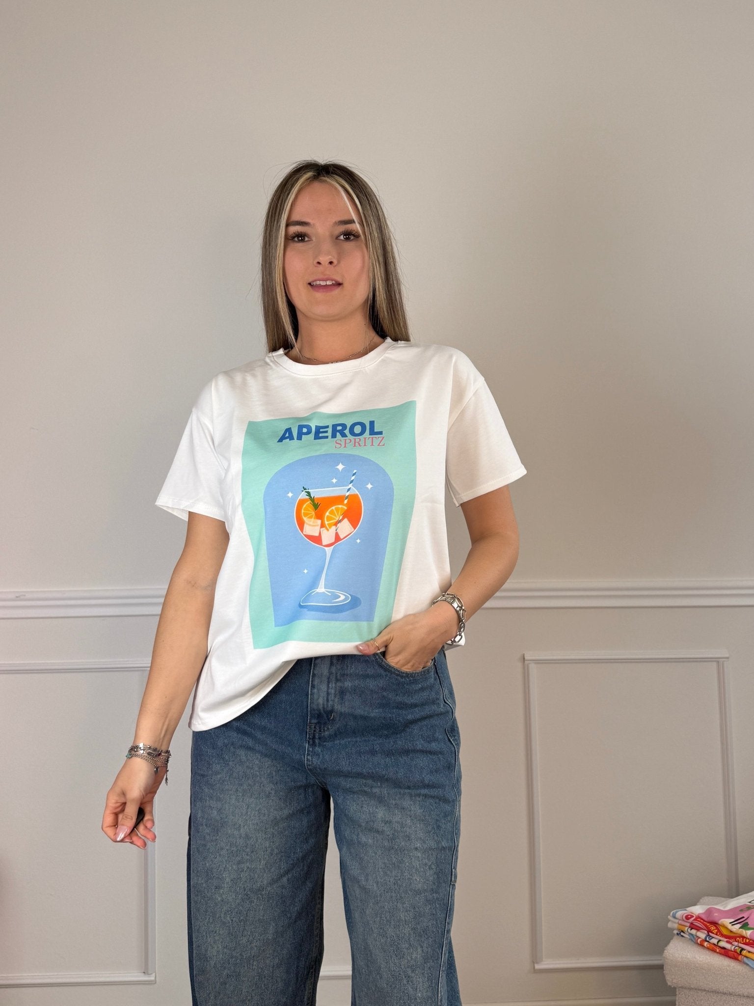 T-shirt oversize con stampa SPRITZ - Follie by Alice