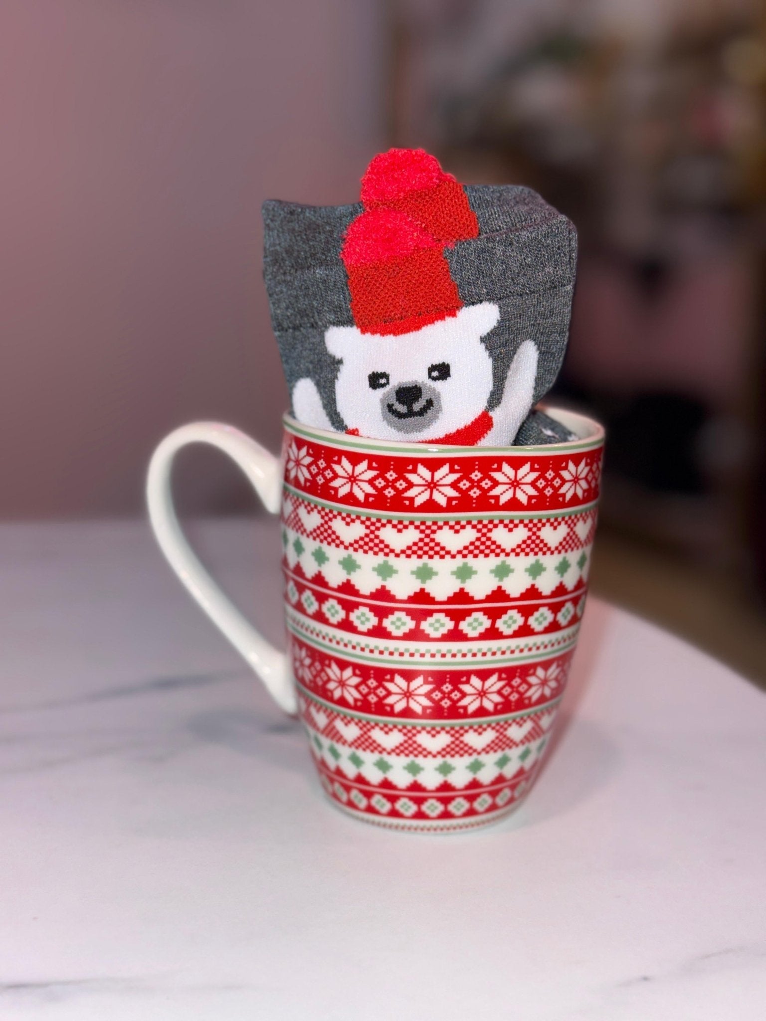 Tazza in ceramica con fantasia Natalizia e fiocchi di neve - Follie by Alice