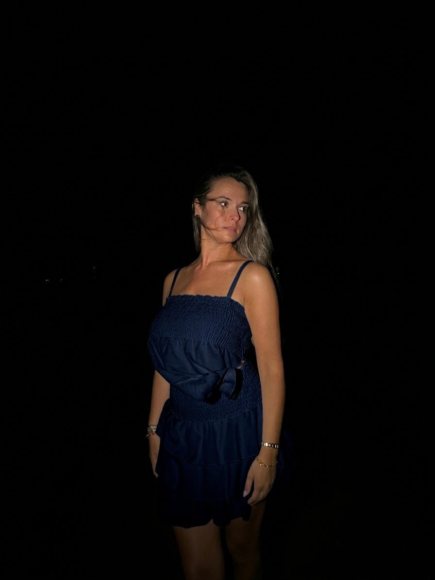 Top a fascia smockato con punta asimmetrica a bandana - Follie by Alice