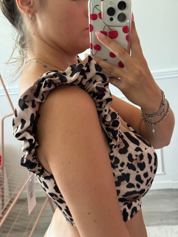 Top animalier con volant - Follie by Alice
