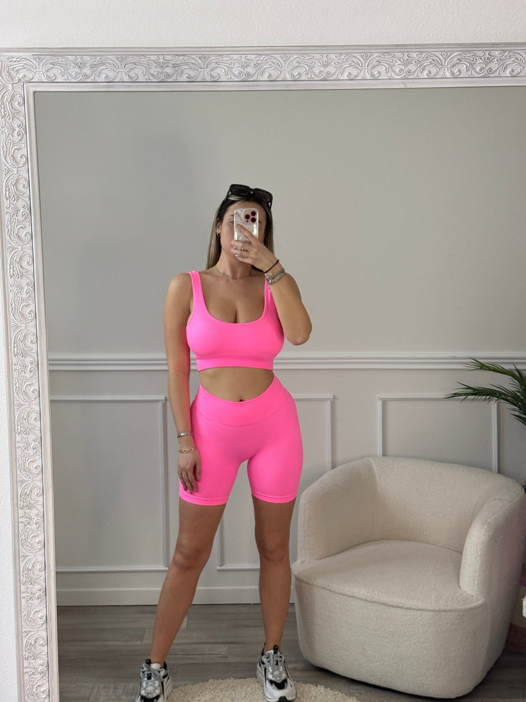 Top brassière corto sportivo in tessuto elasticizzato ribbed a costine - Follie by Alice