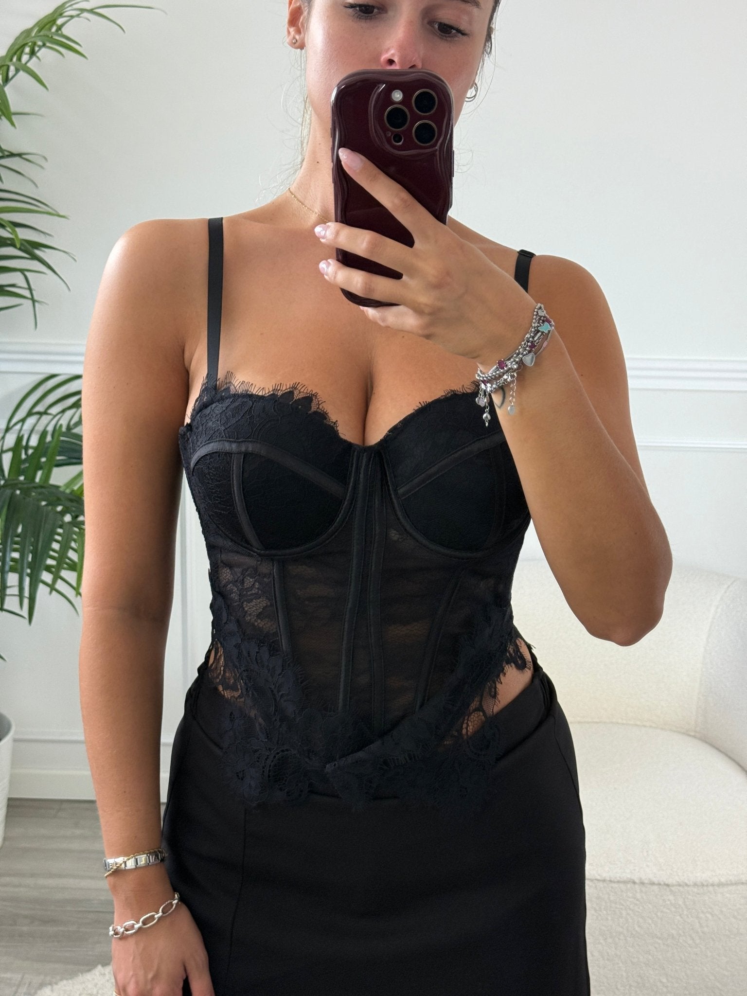 Top bustier in pizzo con coppe strutturate - Follie by Alice
