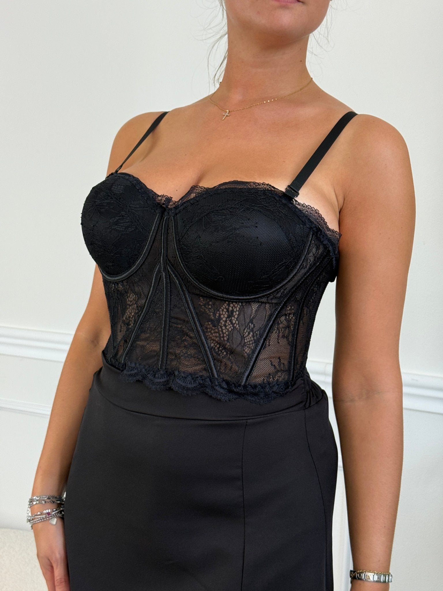 Top bustier in pizzo con coppe strutturate - Follie by Alice