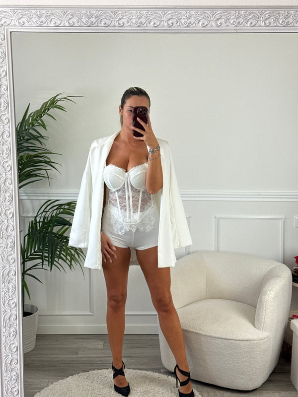 Top bustier in pizzo con coppe strutturate - Follie by Alice