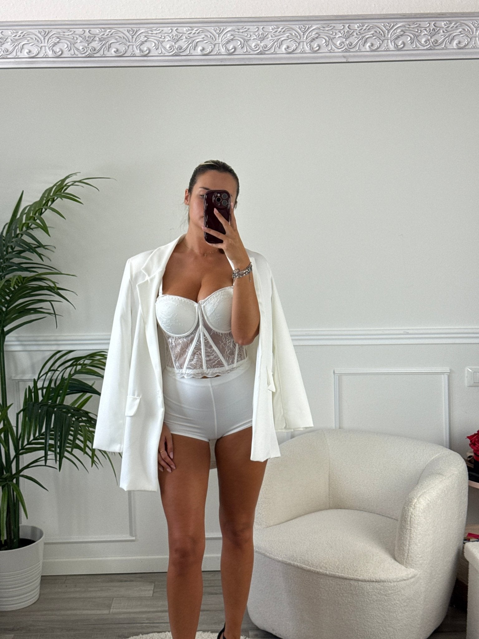 Top bustier in pizzo con coppe strutturate - Follie by Alice