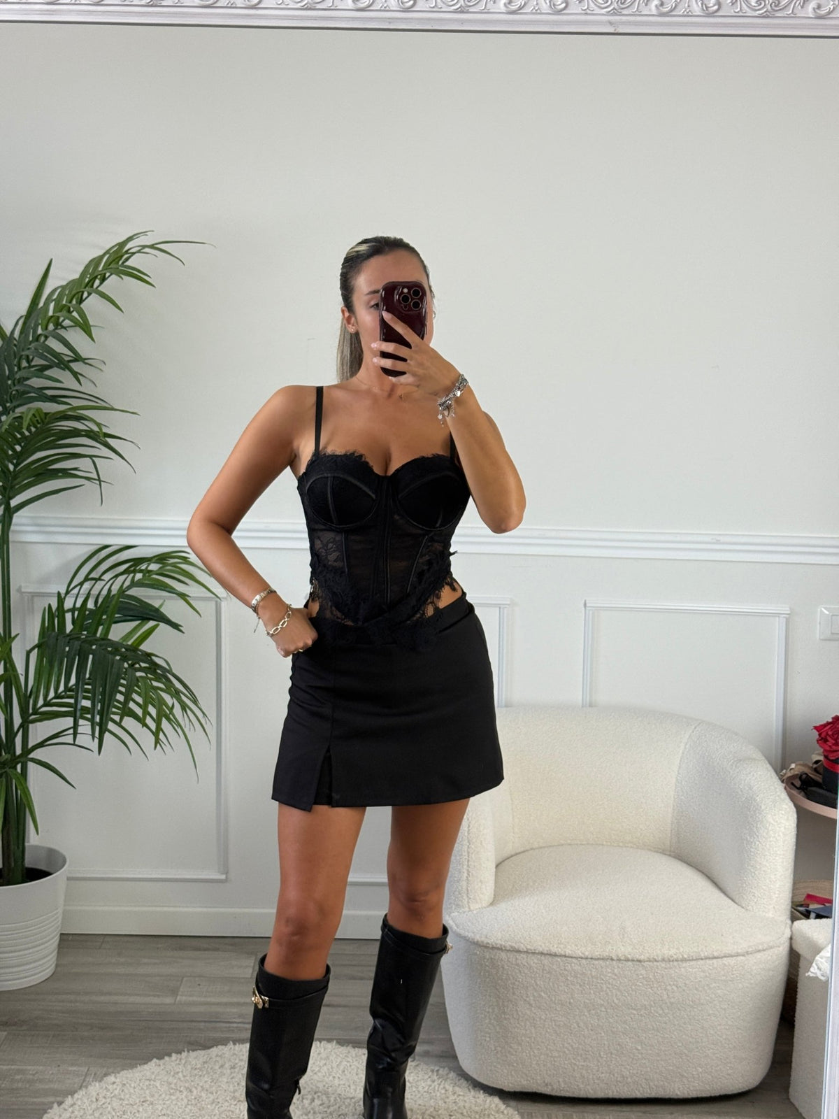 Top bustier in pizzo con coppe strutturate - Follie by Alice