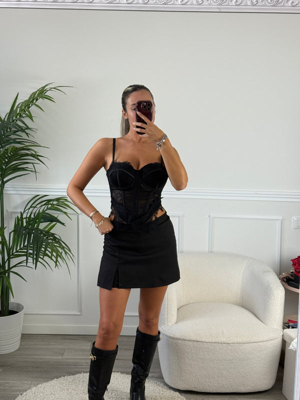 Top bustier in pizzo con coppe strutturate - Follie by Alice