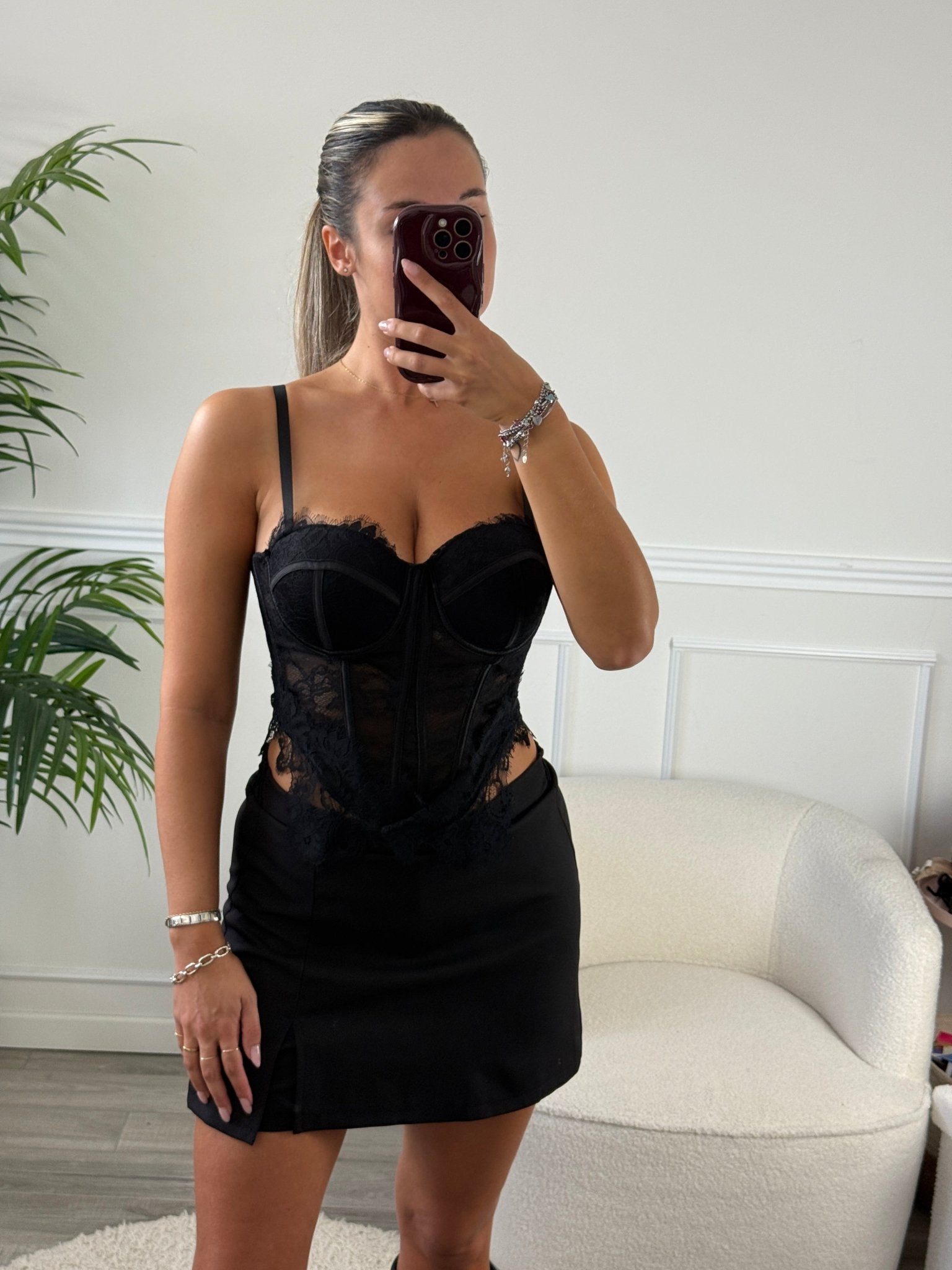 Top bustier in pizzo con coppe strutturate - Follie by Alice