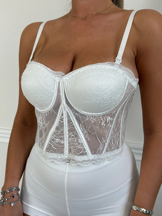 Top bustier in pizzo con coppe strutturate - Follie by Alice 1536