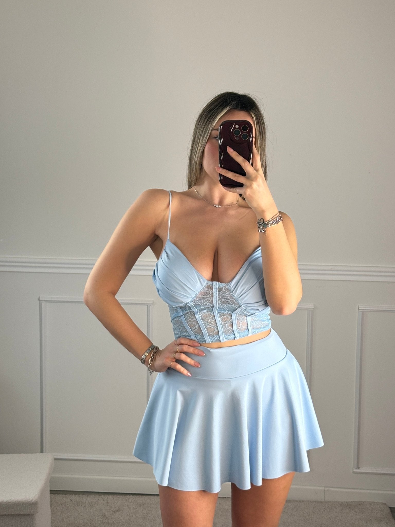 Top bustier in pizzo con scollo a cuore - Follie by Alice