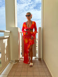 Top corto tie-dye con laccetto