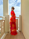 Top corto tie-dye con laccetto