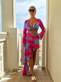 Top corto tie-dye con laccetto