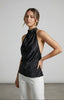 Top halter in raso con scollo drappeggiato PERLAGE - Follie by Alice