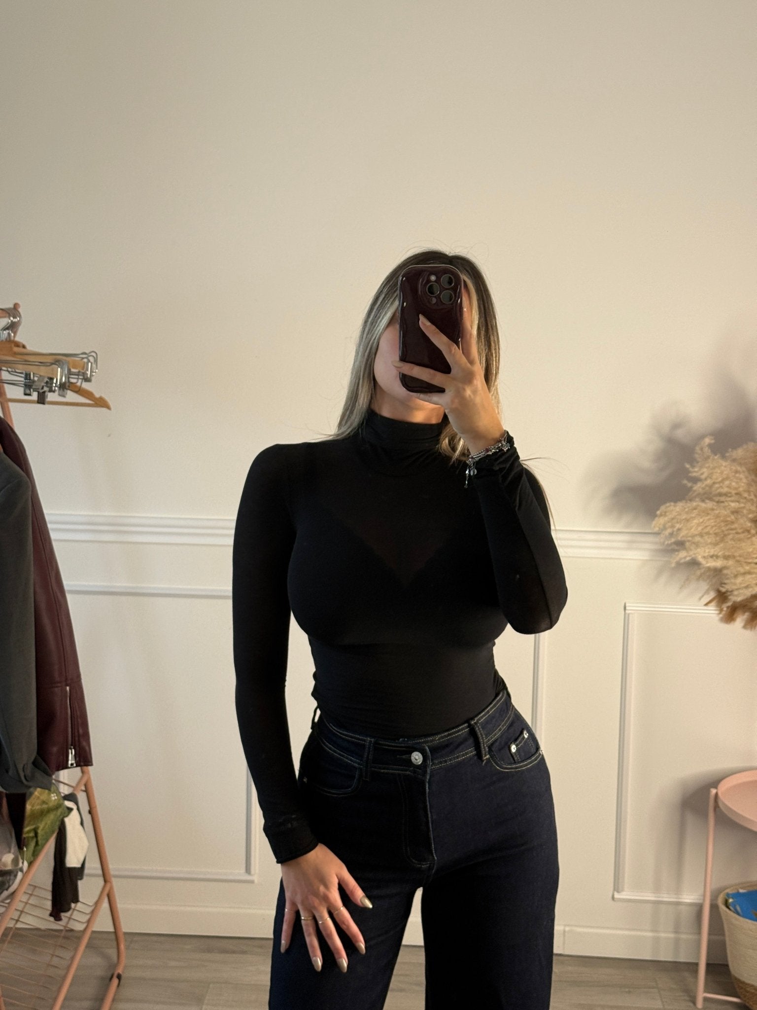 Top in misto cashmere a maniche lunghe con collo alto - Follie by Alice