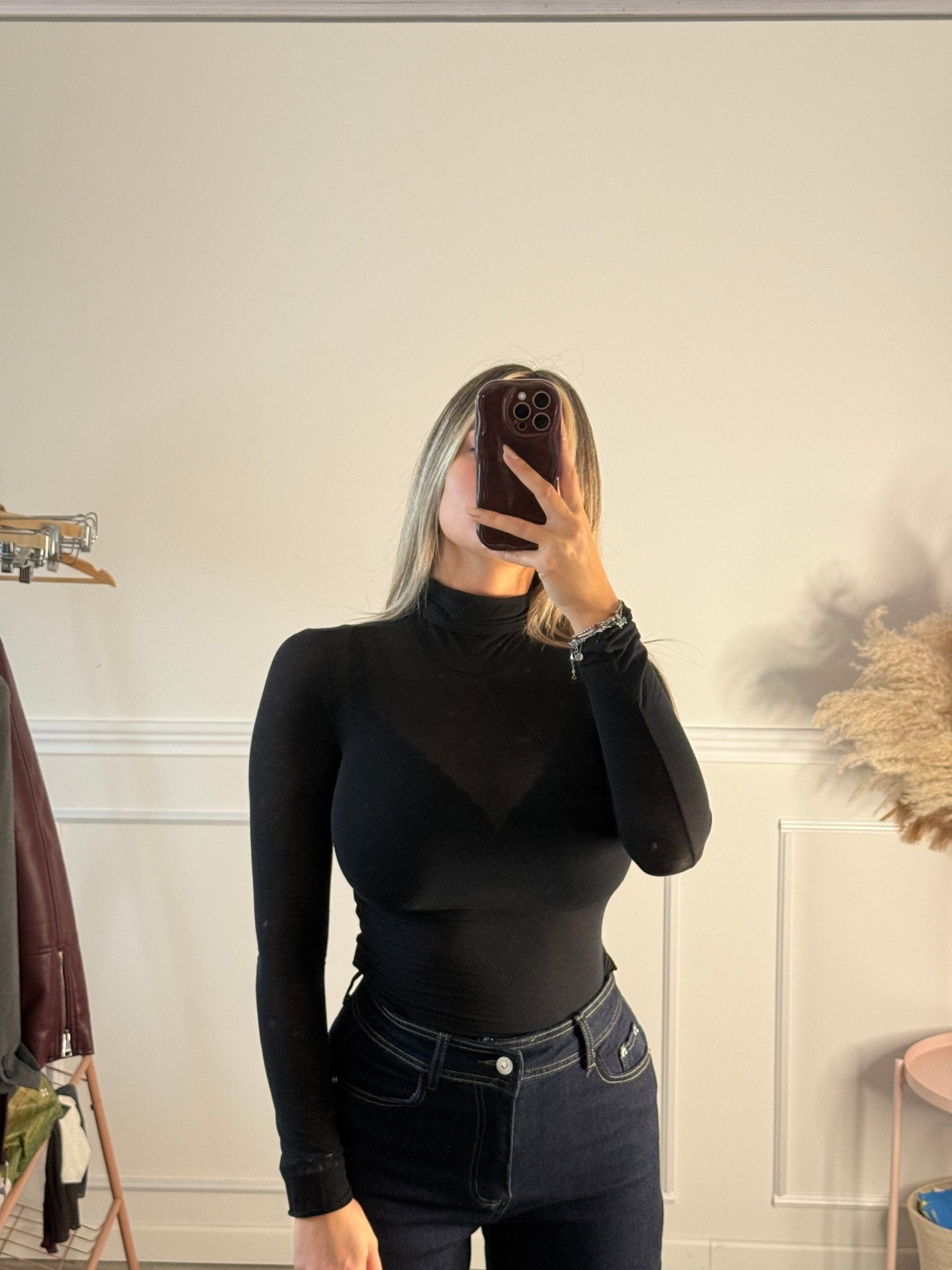 Top in misto cashmere a maniche lunghe con collo alto - Follie by Alice