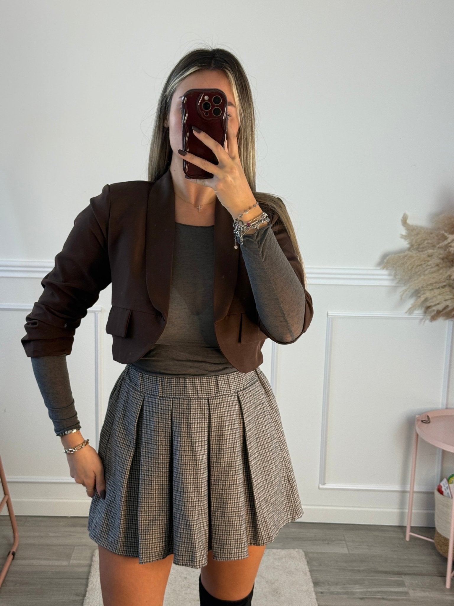 Top in misto cashmere girocollo a maniche lunghe - Follie by Alice