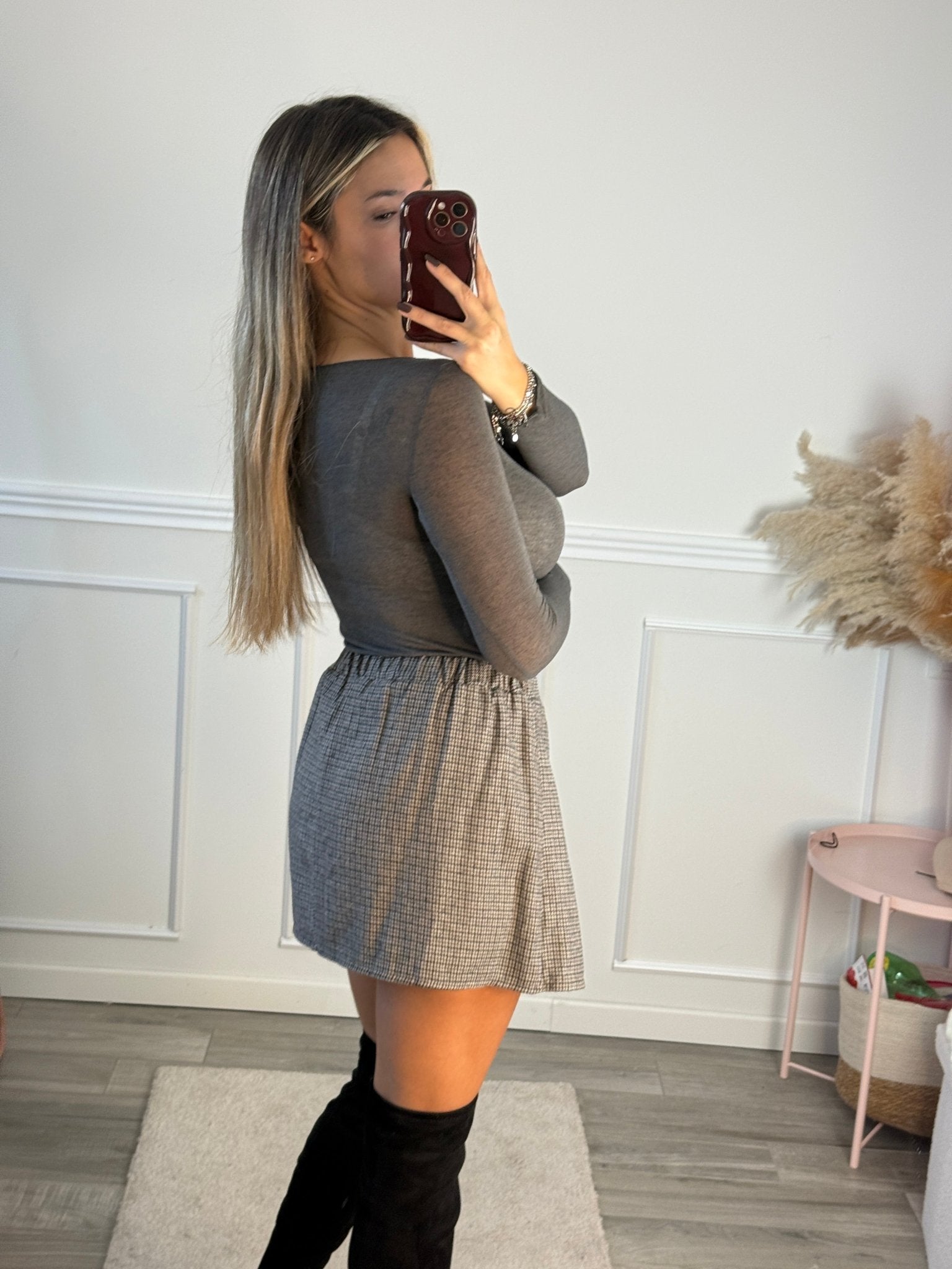 Top in misto cashmere girocollo a maniche lunghe - Follie by Alice