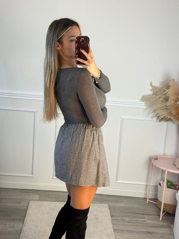 Top in misto cashmere girocollo a maniche lunghe - Follie by Alice