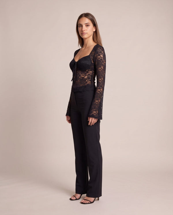 Top in pizzo di velluto con scollo a cuore GIULIETTA - Follie by Alice