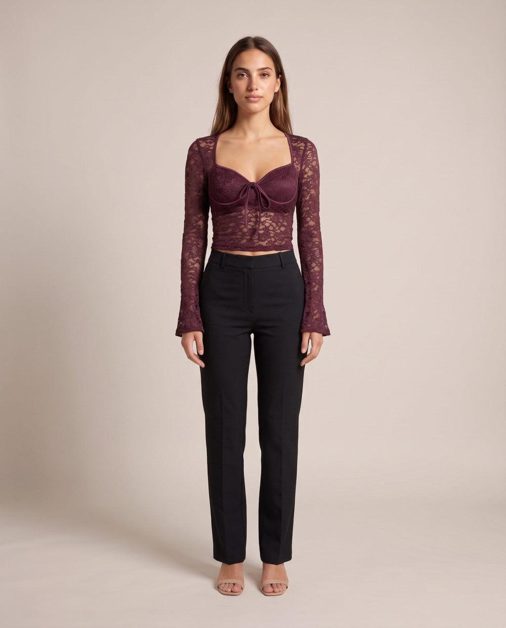 Top in pizzo di velluto con scollo a cuore GIULIETTA - Follie by Alice