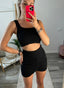 Top nero con ricami all'uncinetto - Follie by Alice