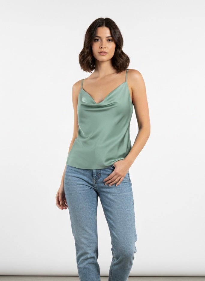 Top satin turchese - Follie by Alice
