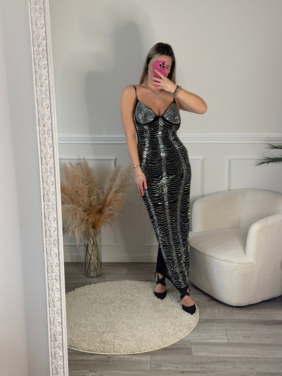 Tubino lungo con strass DIVAS