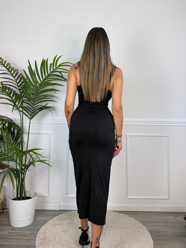 Tubino lungo con fianchi in pizzo CLESSIDRA - Follie by Alice