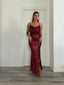 Tubino lungo gioiello con paillettes e spacco - Follie by Alice