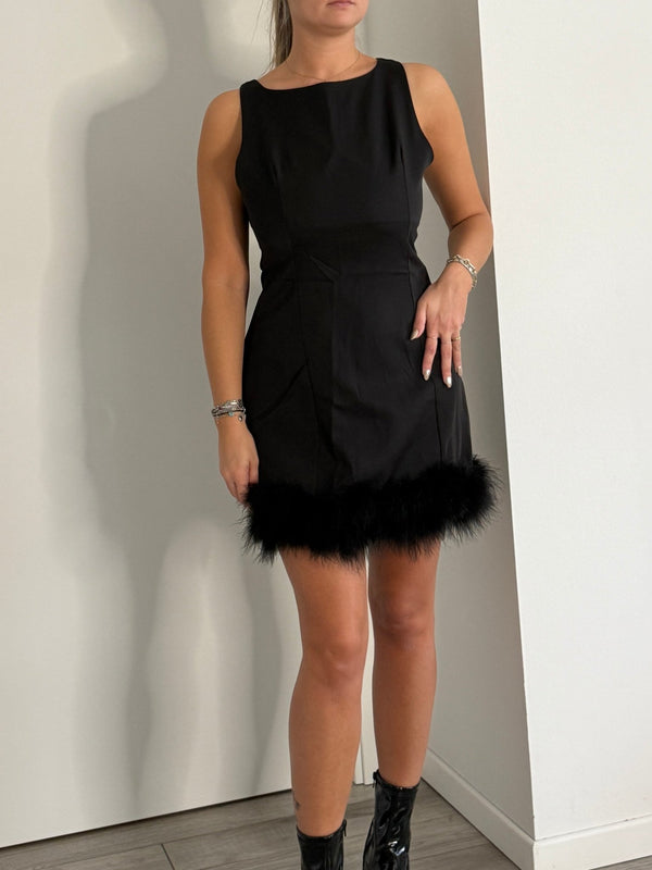 Tubino smanicato con piume - Follie by Alice