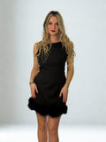 Tubino smanicato con piume - Follie by Alice