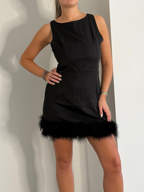 Tubino smanicato con piume - Follie by Alice