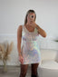 Tubino smanicato con scollo a V e paillettes - Follie by Alice