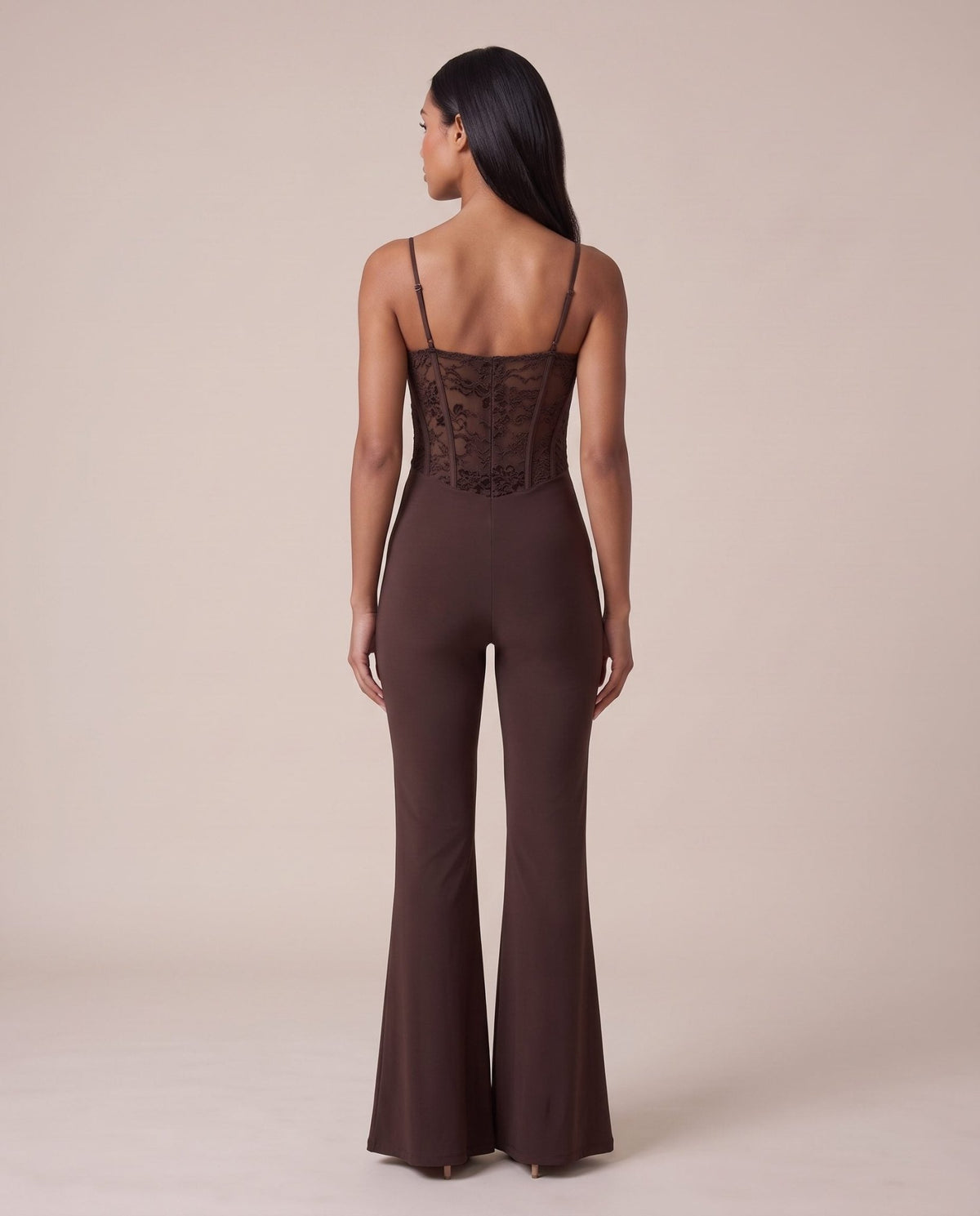Tuta jumpsuit con corsetto in pizzo di velluto DALILA - Follie by Alice